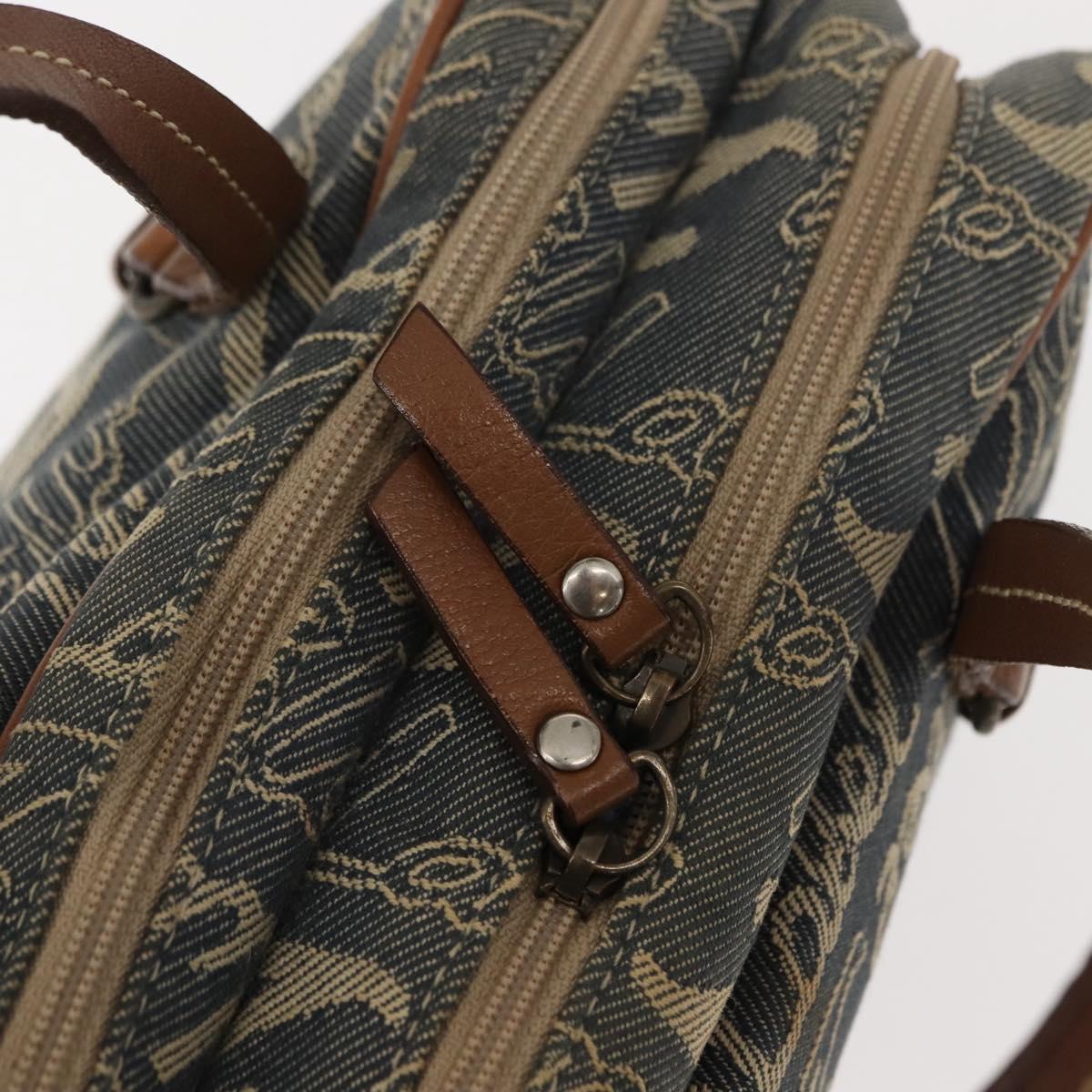 BURBERRY Nova Check Blue Label Hand Bag Denim Blue Auth bs30332