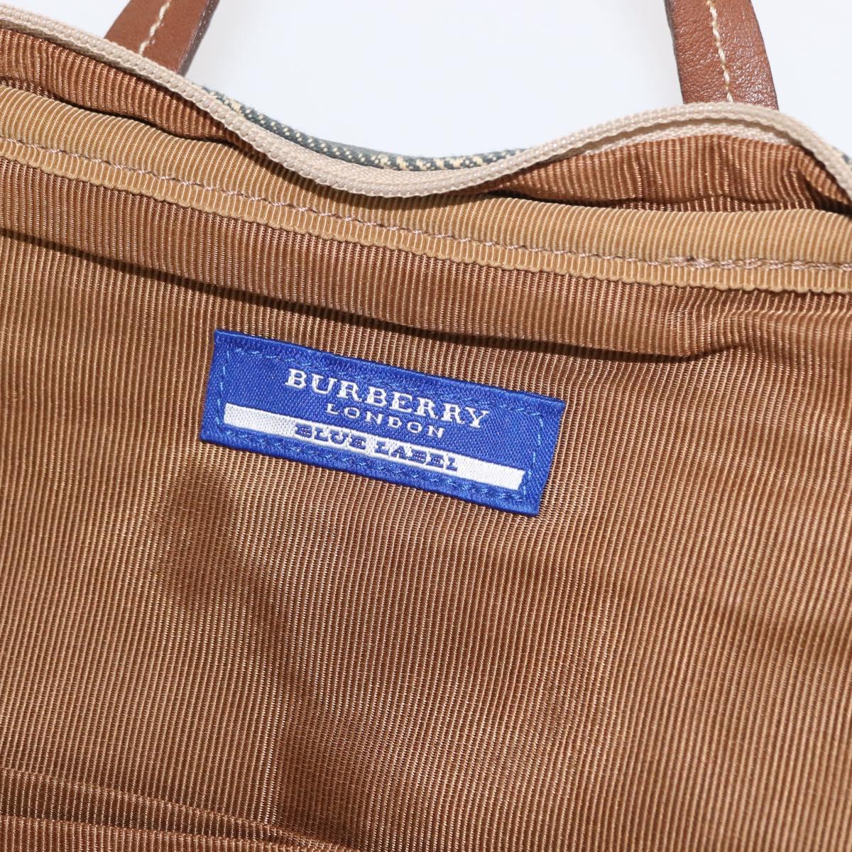 BURBERRY Nova Check Blue Label Hand Bag Denim Blue Auth bs30332