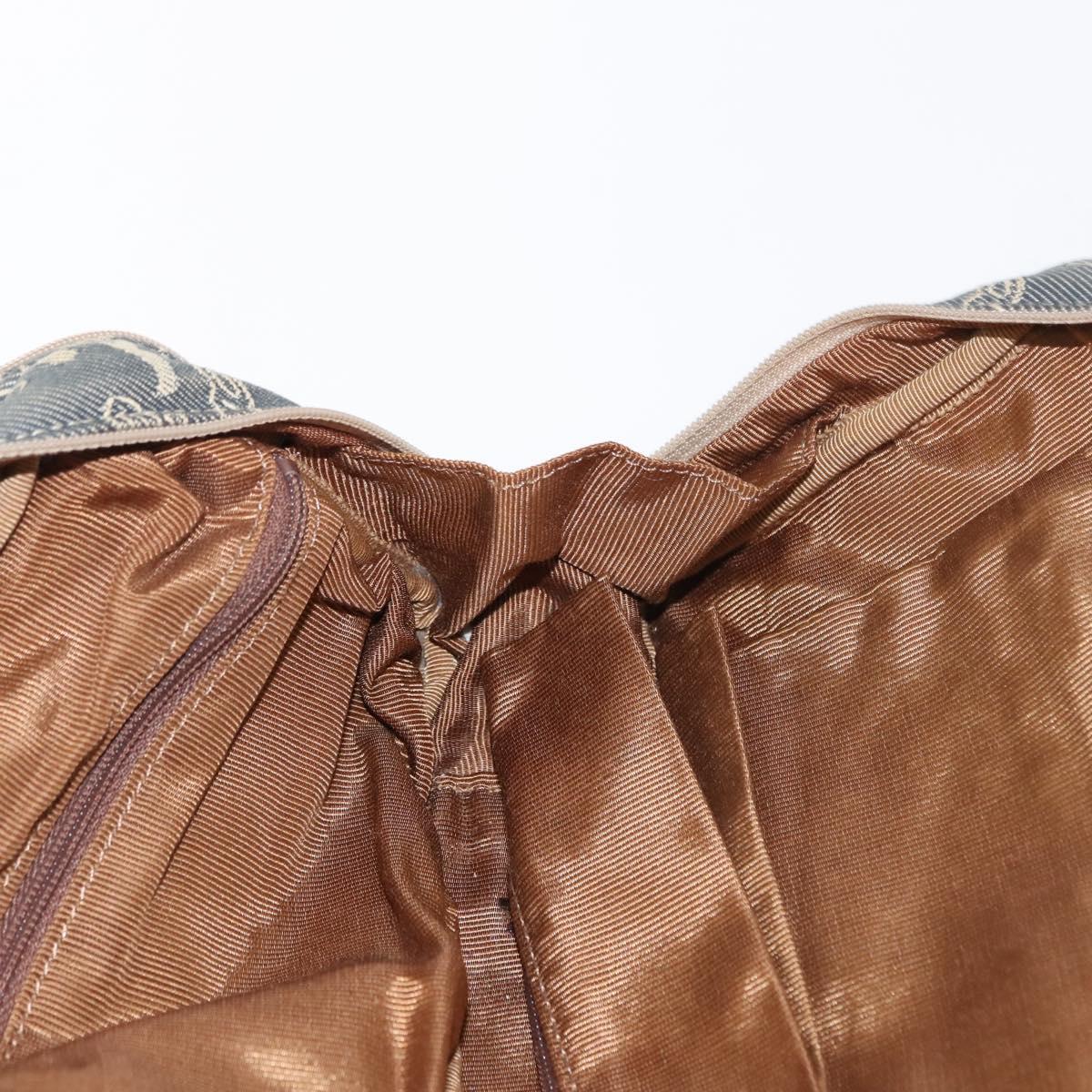 BURBERRY Nova Check Blue Label Hand Bag Denim Blue Auth bs30332