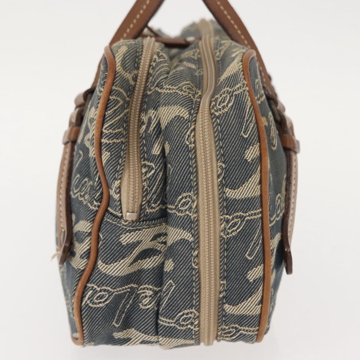 BURBERRY Nova Check Blue Label Hand Bag Denim Blue Auth bs30332