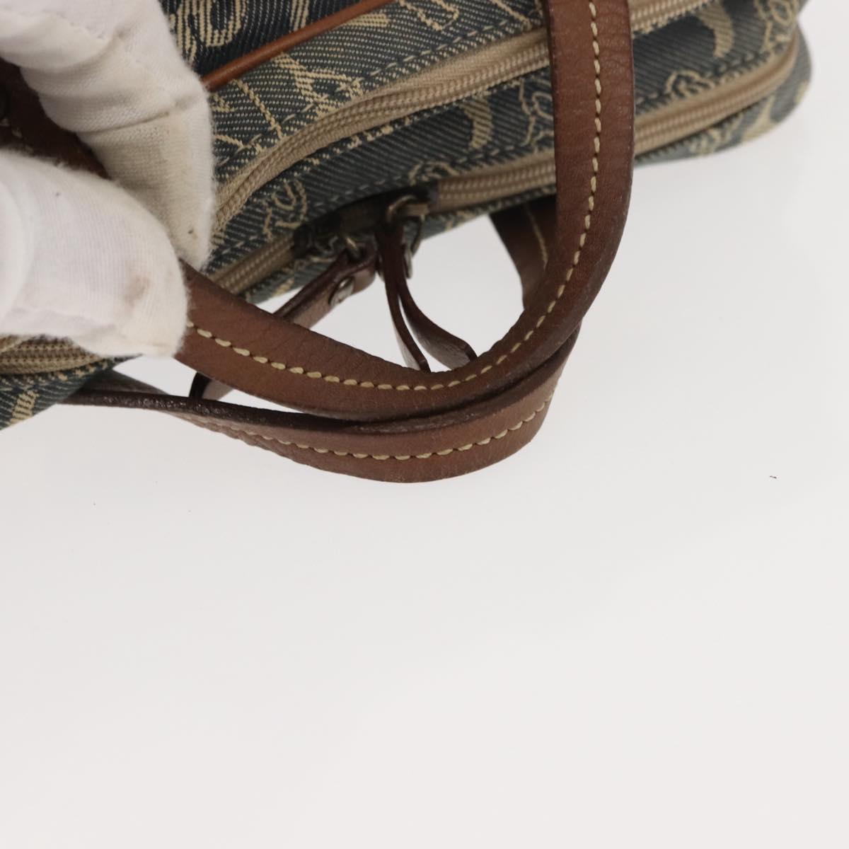 BURBERRY Nova Check Blue Label Hand Bag Denim Blue Auth bs30332