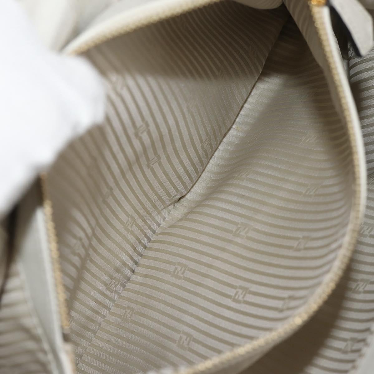 FENDI 2Jours Hand Bag Leather 2way White Gold Auth bs30333