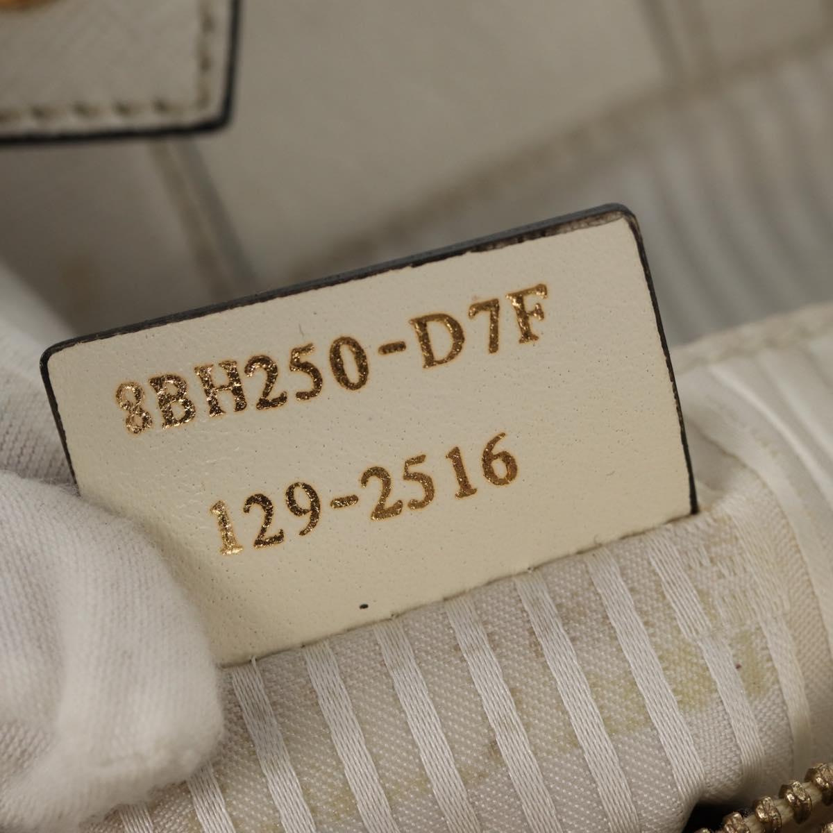 FENDI 2Jours Hand Bag Leather 2way White Gold Auth bs30333