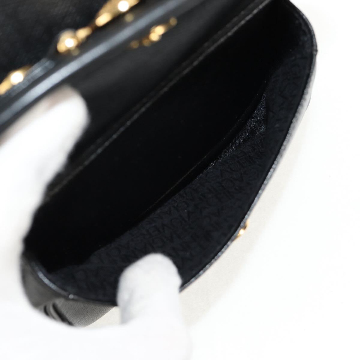 Gianni Versace Sunburst Backpack Leather Black Gold Auth bs30337