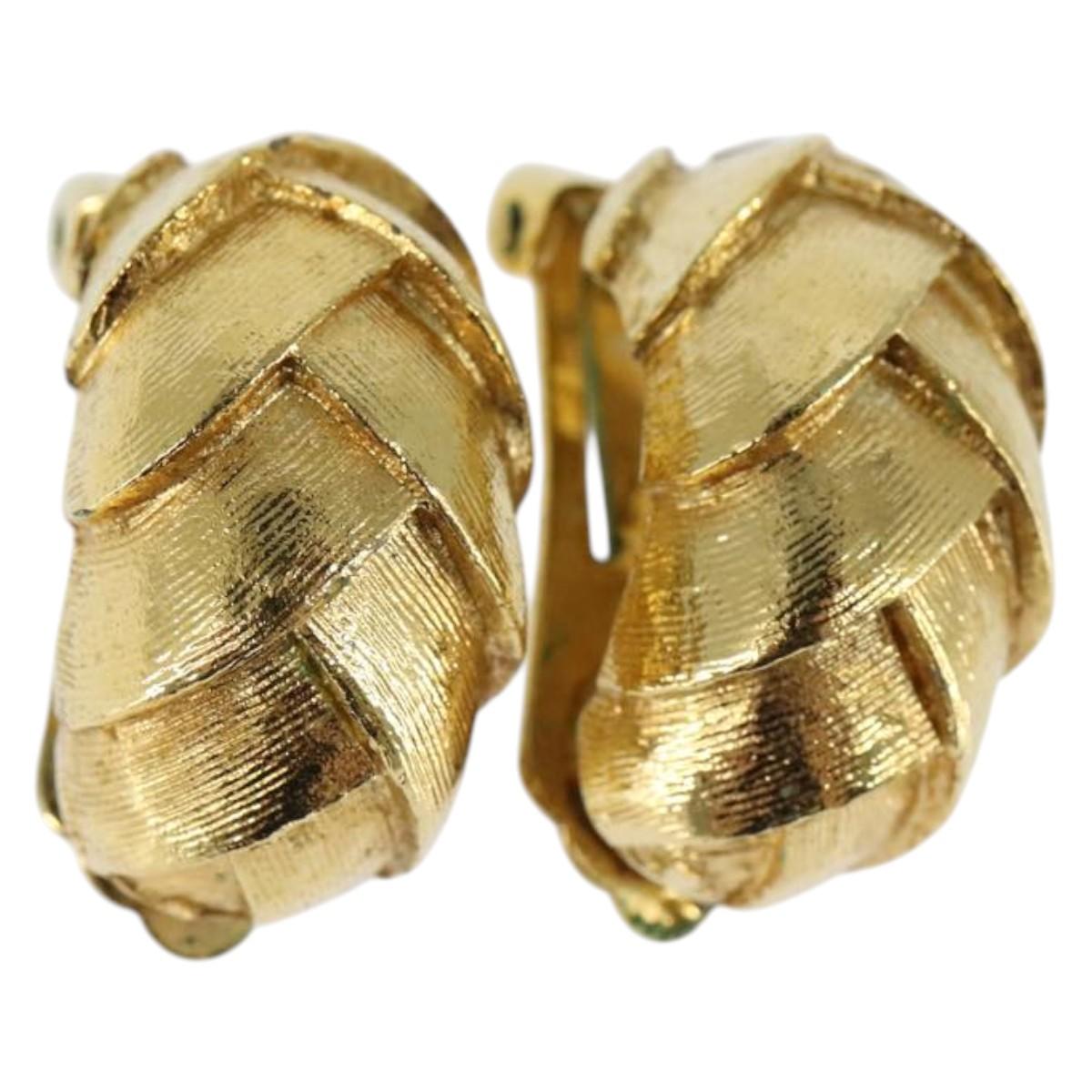 Christian Dior Earring metal Gold Auth bs30345