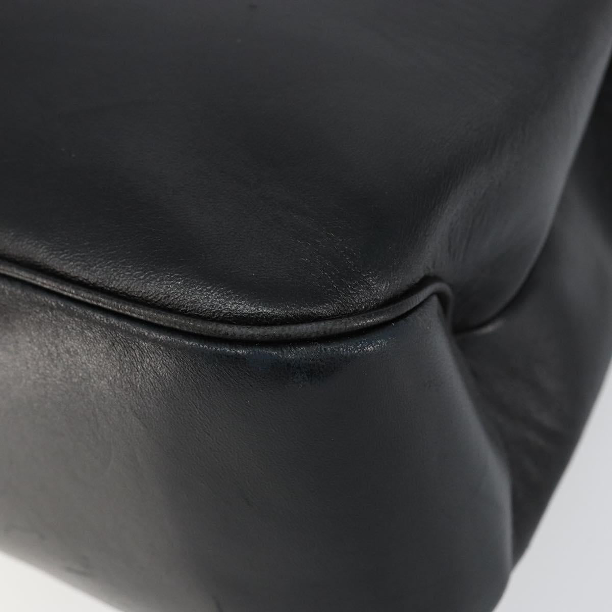 Salvatore Ferragamo Vala Tote Bag Leather Black Silver Auth bs30363