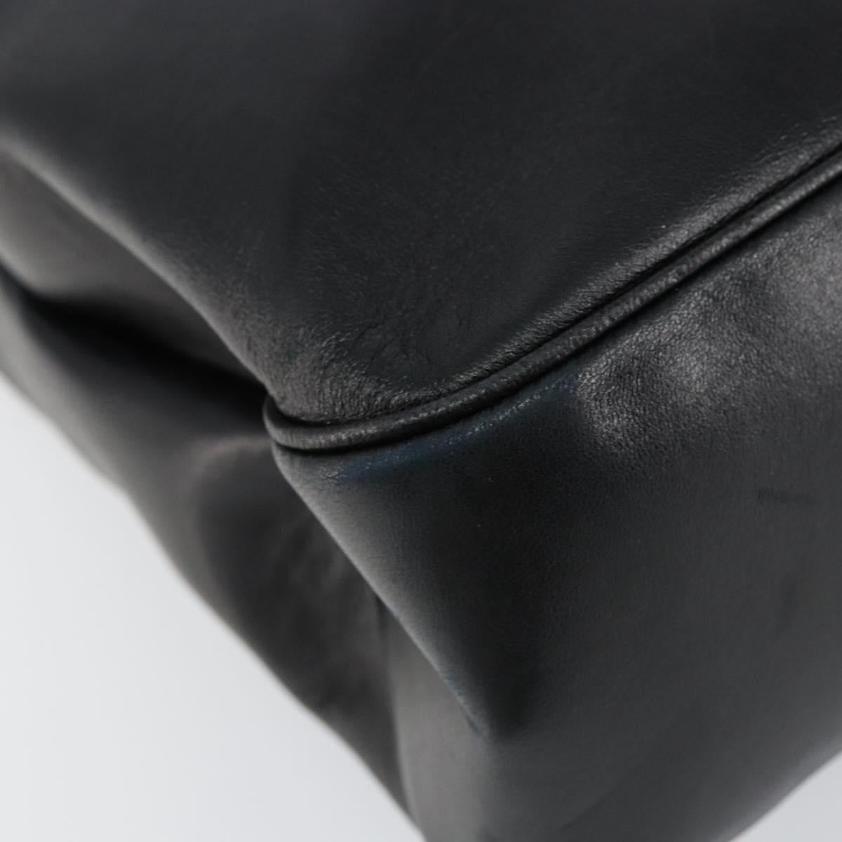 Salvatore Ferragamo Vala Tote Bag Leather Black Silver Auth bs30363