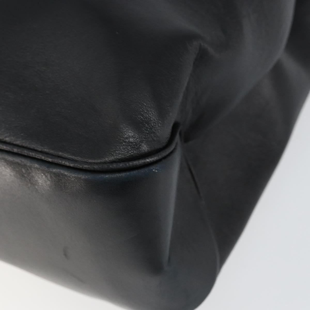 Salvatore Ferragamo Vala Tote Bag Leather Black Silver Auth bs30363