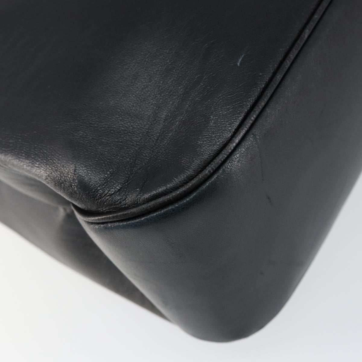 Salvatore Ferragamo Vala Tote Bag Leather Black Silver Auth bs30363