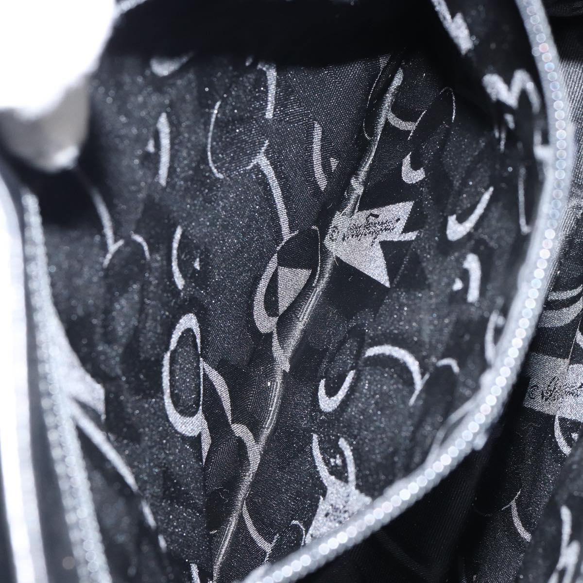 Salvatore Ferragamo Vala Tote Bag Leather Black Silver Auth bs30363