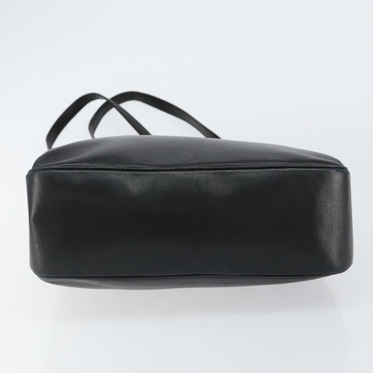 Salvatore Ferragamo Vala Tote Bag Leather Black Silver Auth bs30363