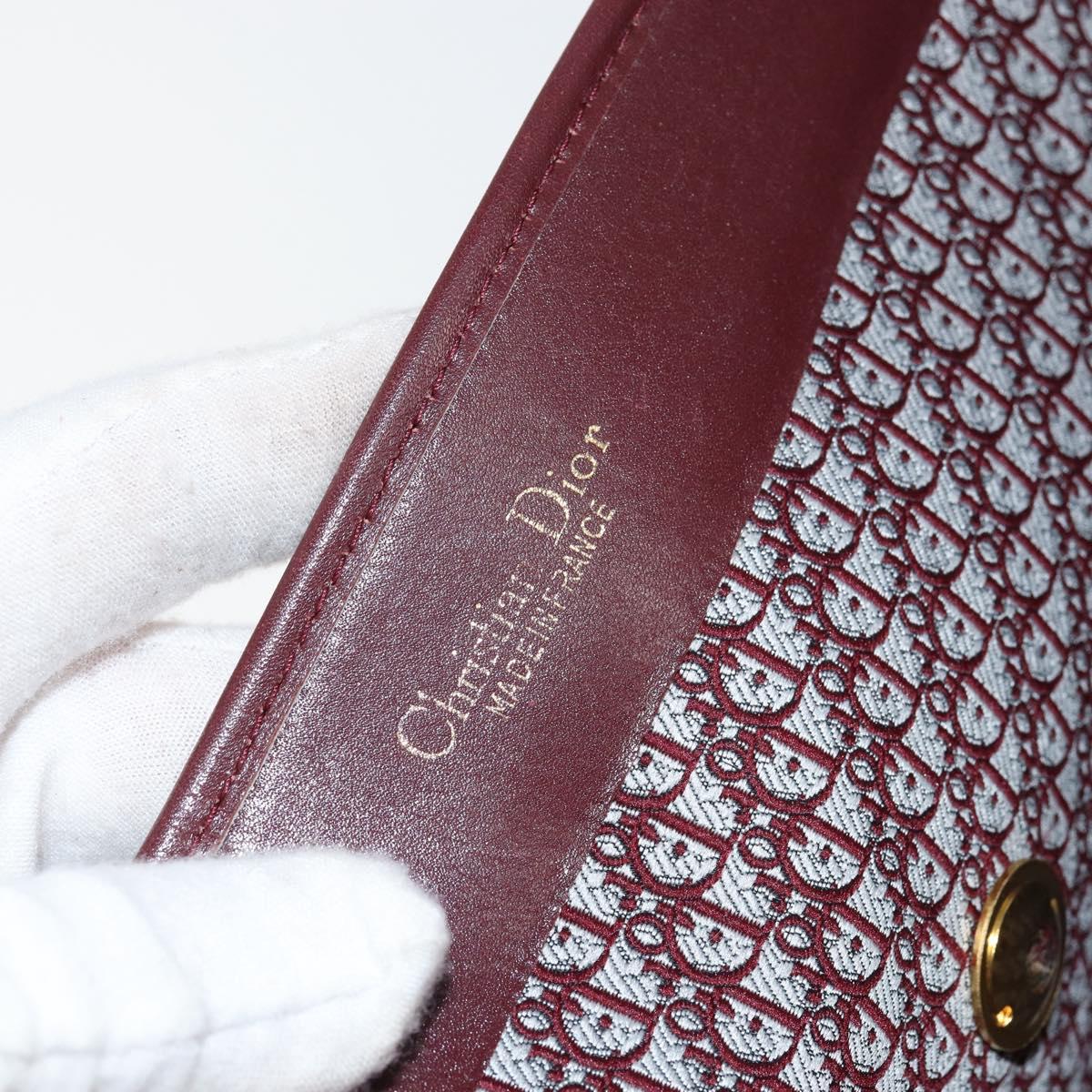 Christian Dior Chain Shoulder Bag Suede Bordeaux Gold Auth bs30368