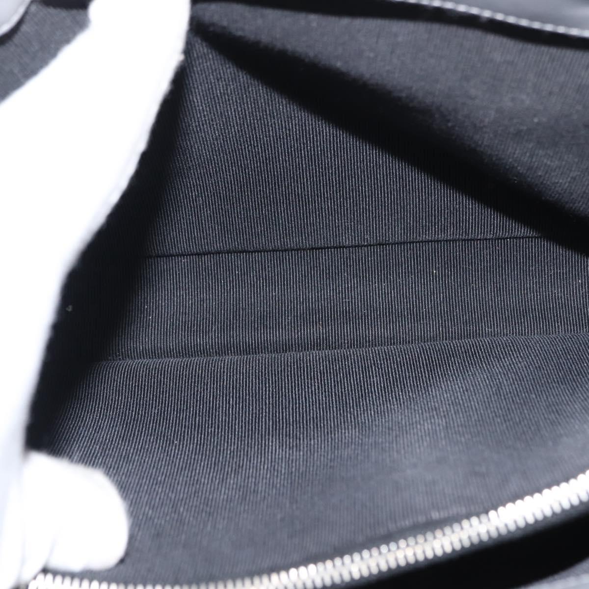 CHANEL Choco Bar Hand Bag Lamb Skin Gray Silver CC Auth bs30369