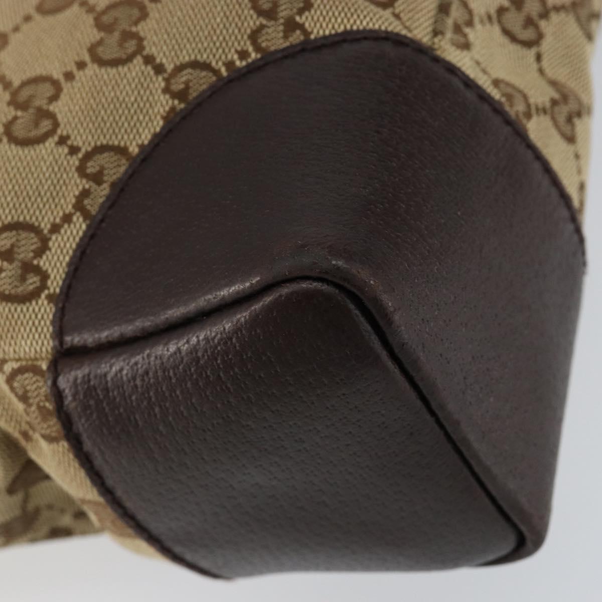 GUCCI GG Canvas Shoulder Bag Beige Silver 114273 Auth bs30370