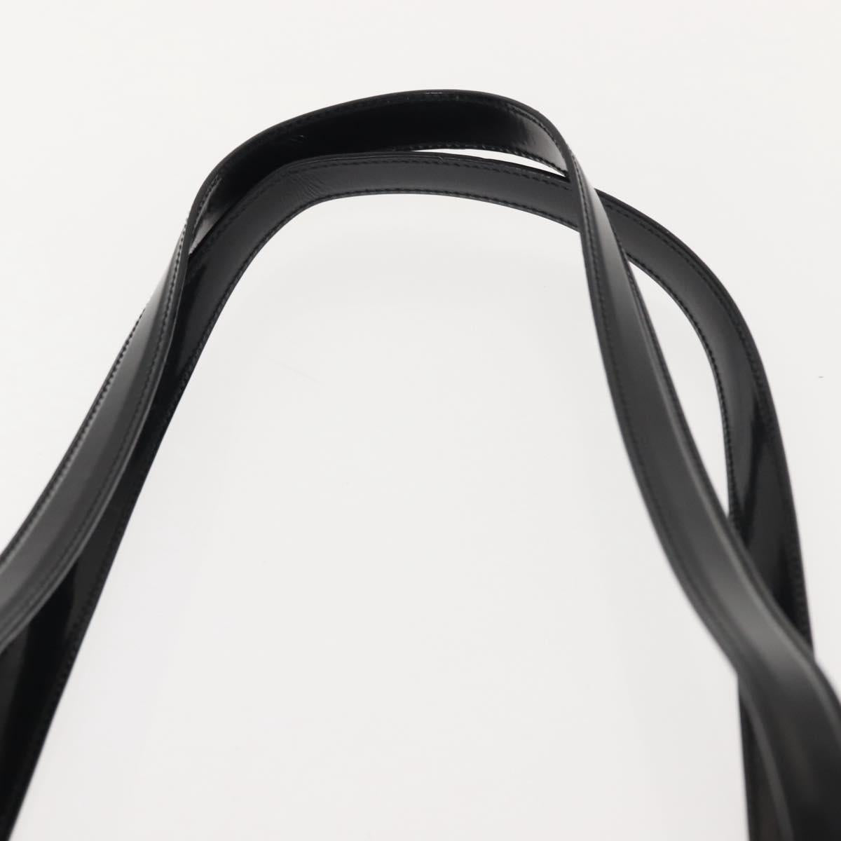 Salvatore Ferragamo Gancini Tote Bag Patent leather Black Gold Auth bs30374