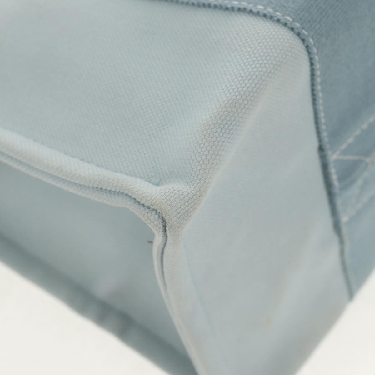 HERMES Bora Bora PM Tote Bag Canvas Light Blue Silver Auth bs30377