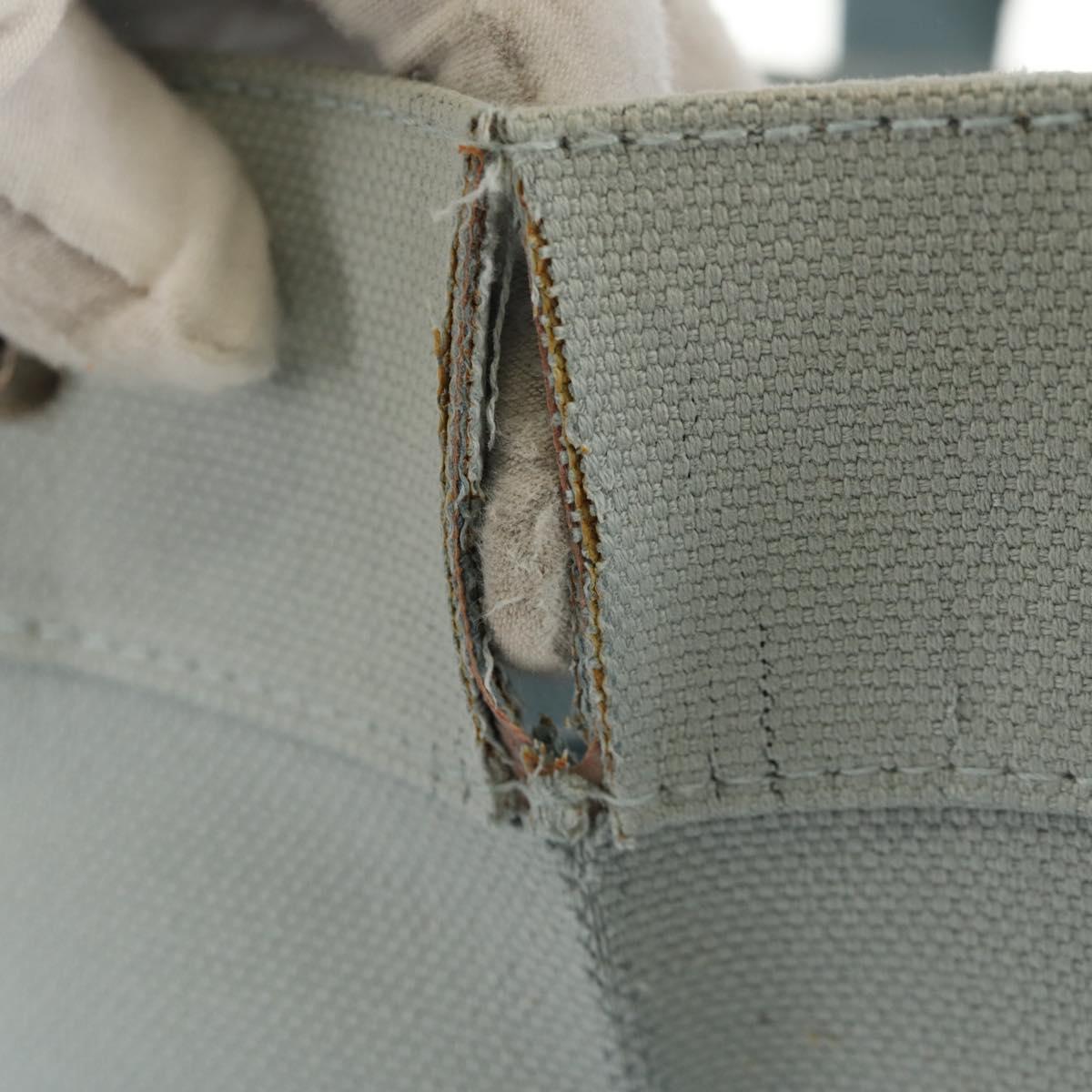 HERMES Bora Bora PM Tote Bag Canvas Light Blue Silver Auth bs30377