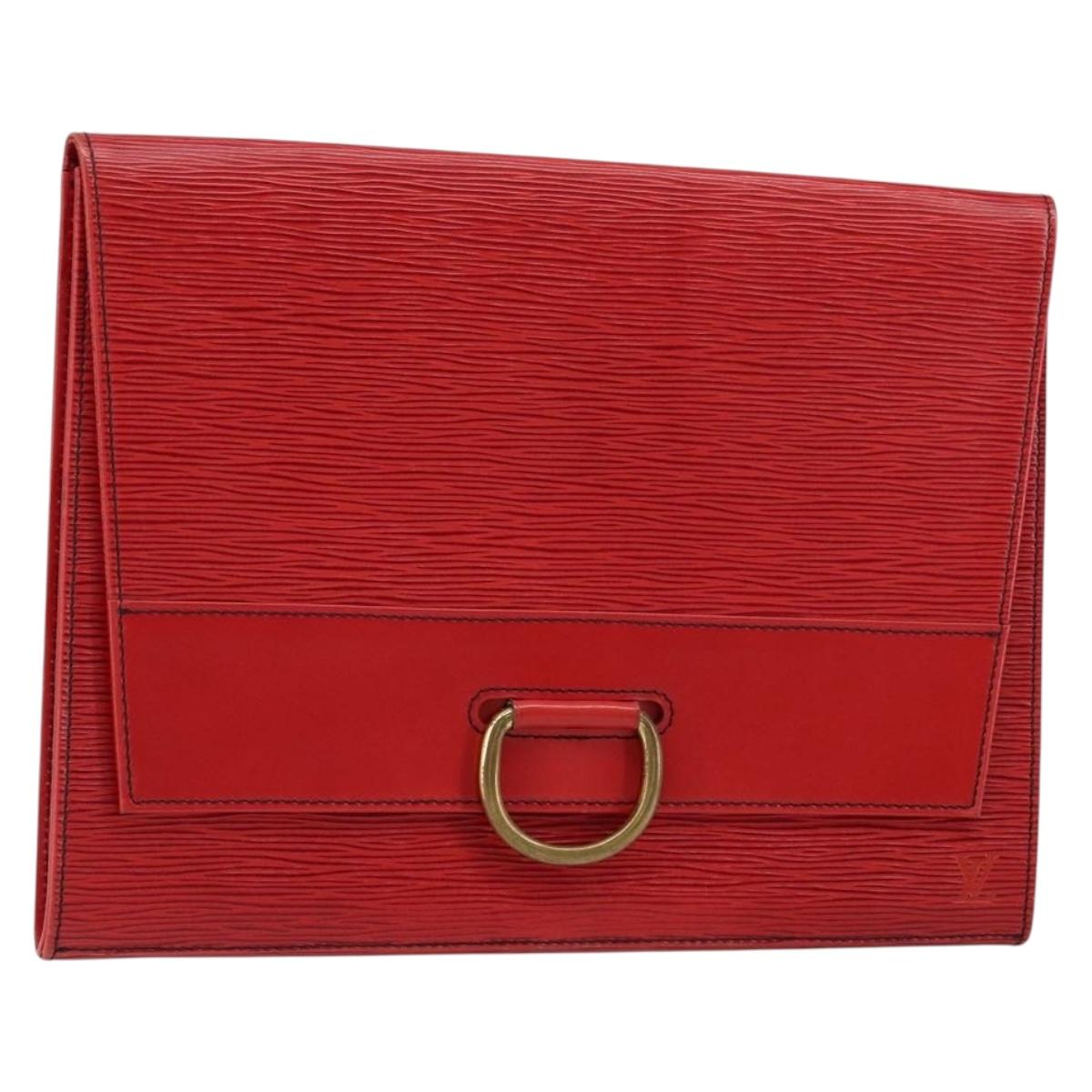 LOUIS VUITTON Epi Jena Clutch Bag Red M52727 LV Auth bs30381