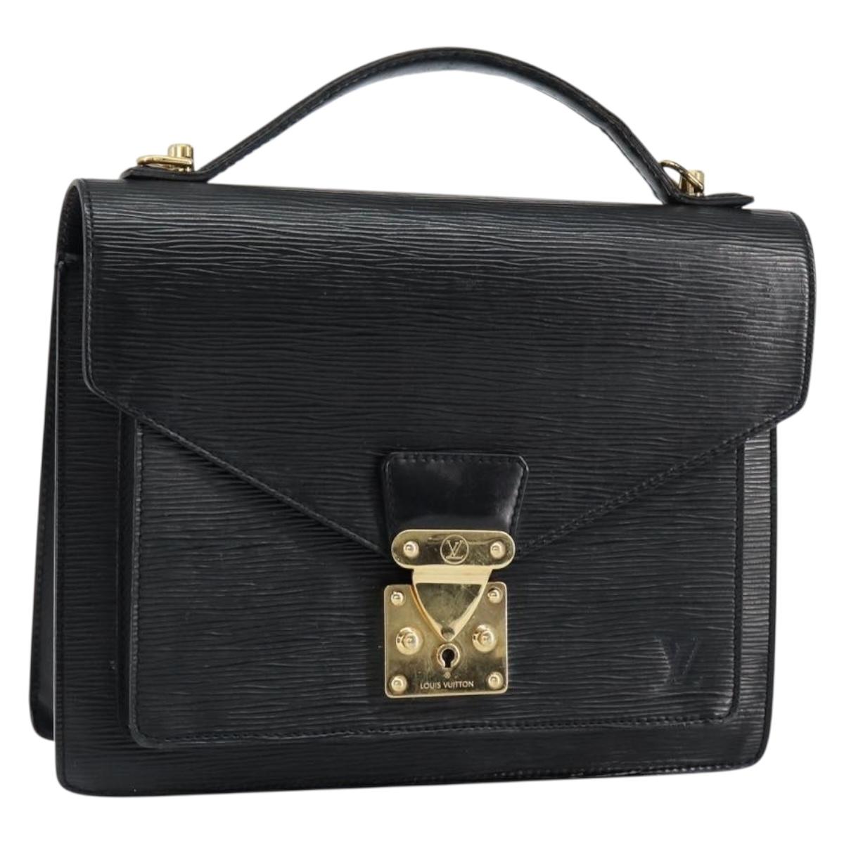 LOUIS VUITTON Epi Monceau 28 Hand Bag Black M52122 LV Auth bs30382