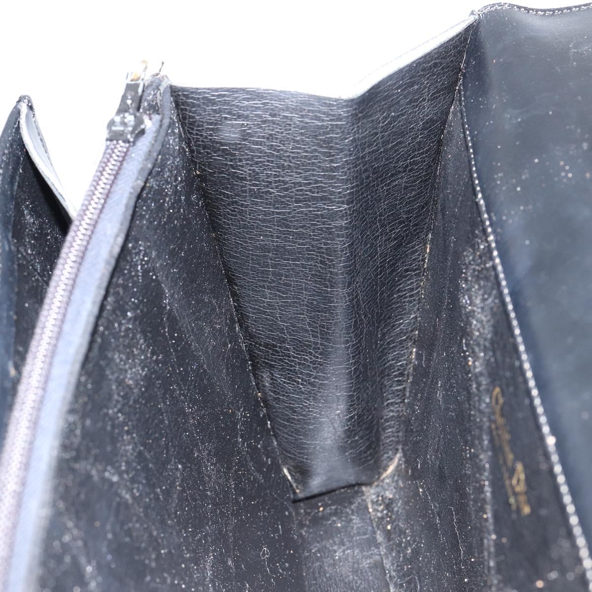 Christian Dior Hand Bag Leather Black Gold Auth bs30391