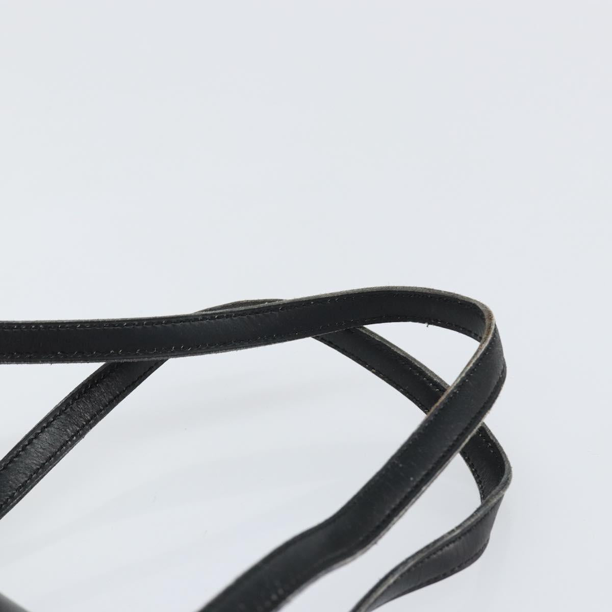 Christian Dior Hand Bag Leather Black Gold Auth bs30391