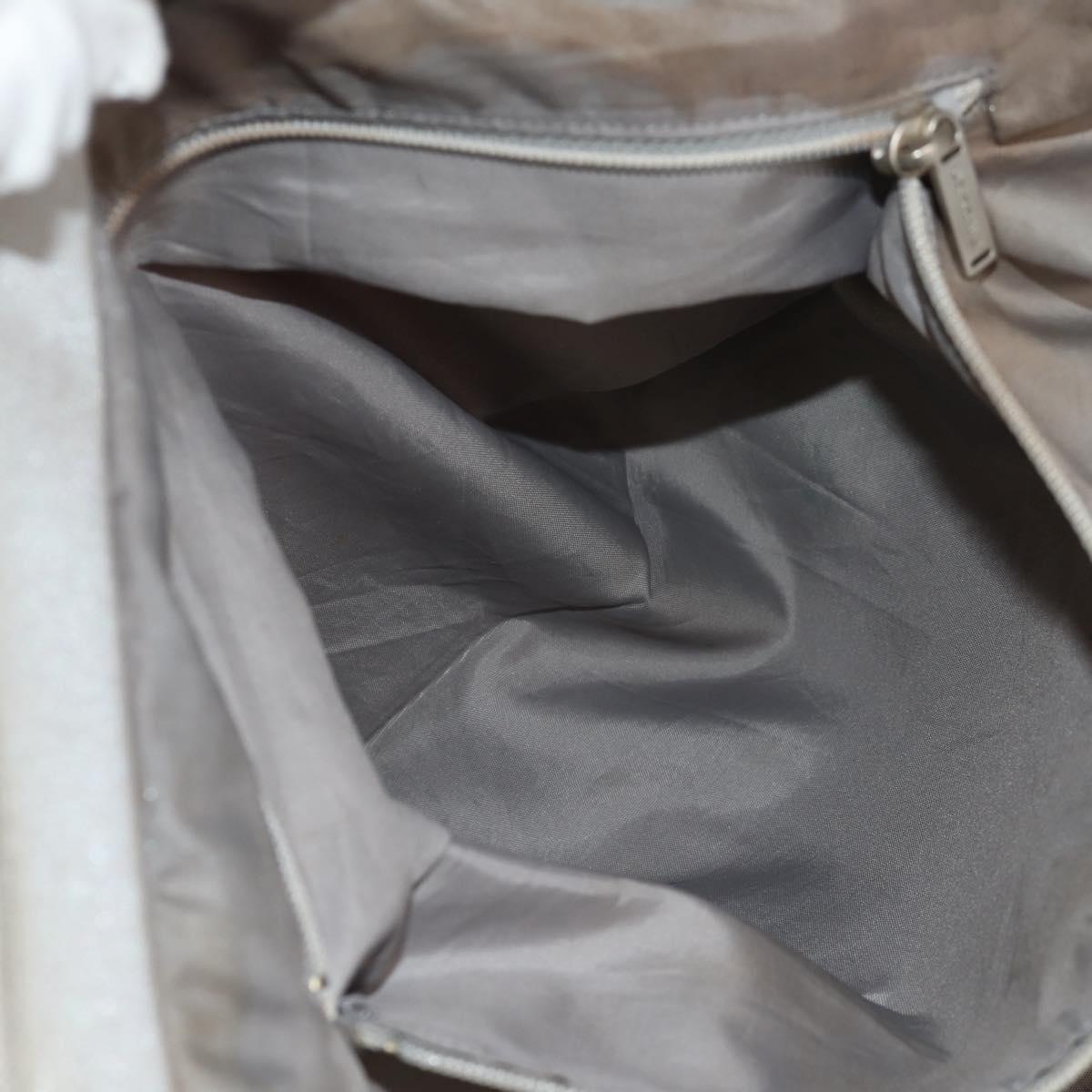 CHANEL Sports Line Tote Bag Nylon 2way Gray Silver CC Auth bs30392