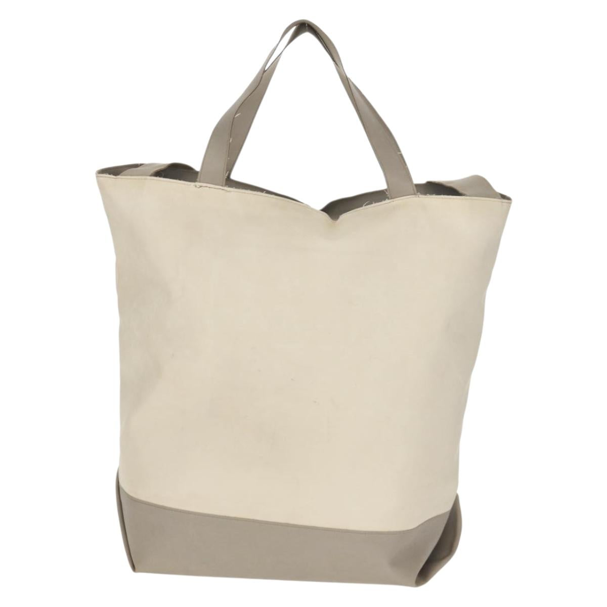 CHANEL Sports Line Tote Bag Nylon 2way Gray Silver CC Auth bs30392