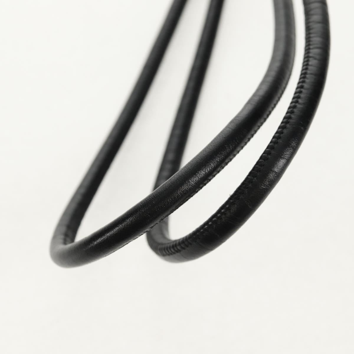 CHANEL Cambon Line Shoulder Bag Leather Pink Black Silver CC Auth bs30393V