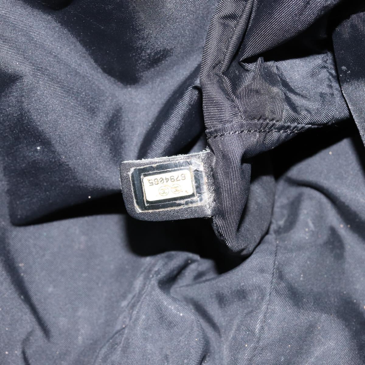 CHANEL New Travel Line Briefcase Nylon Black Silver CC Auth bs30394