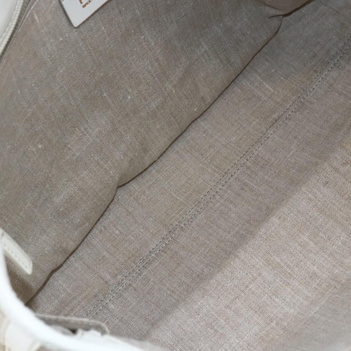 FENDI Tote Bag Canvas Beige Gold Auth bs30403