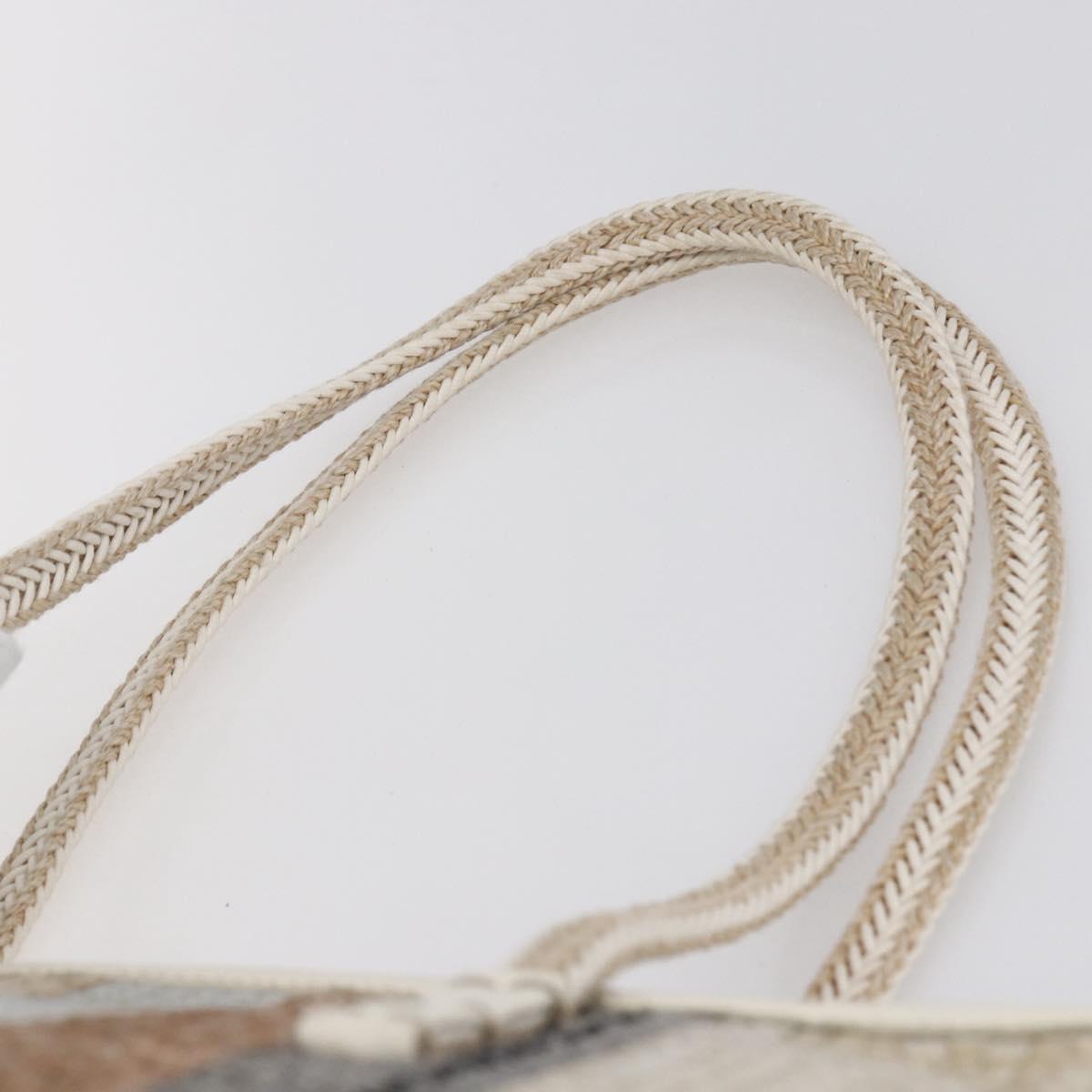 FENDI Tote Bag Canvas Beige Gold Auth bs30403