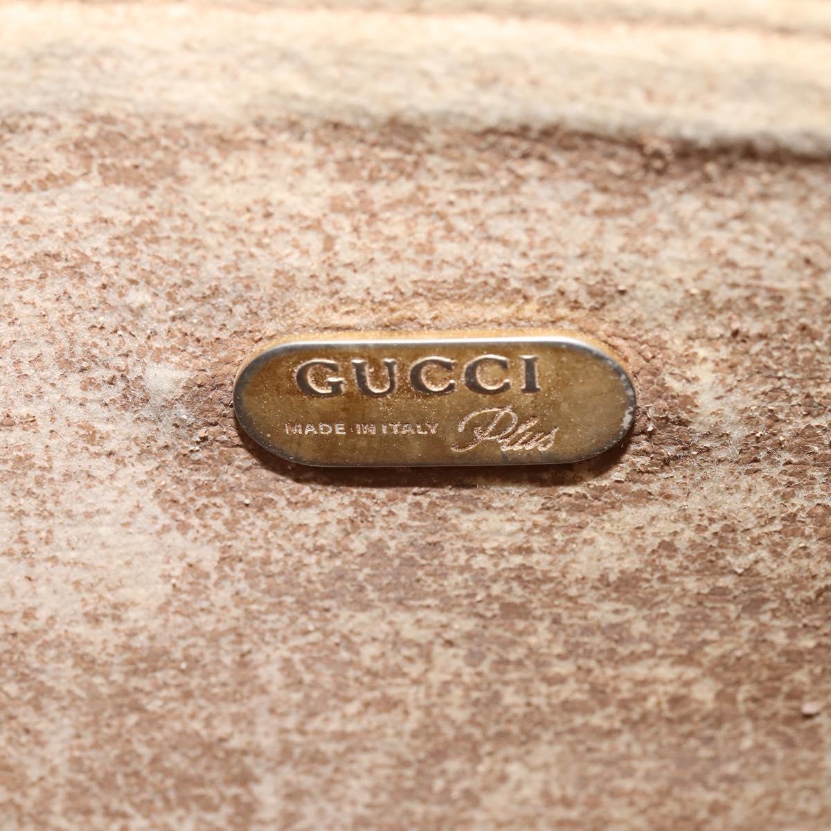 GUCCI GG Plus Supreme Clutch Bag PVC Beige Gold Auth bs30404