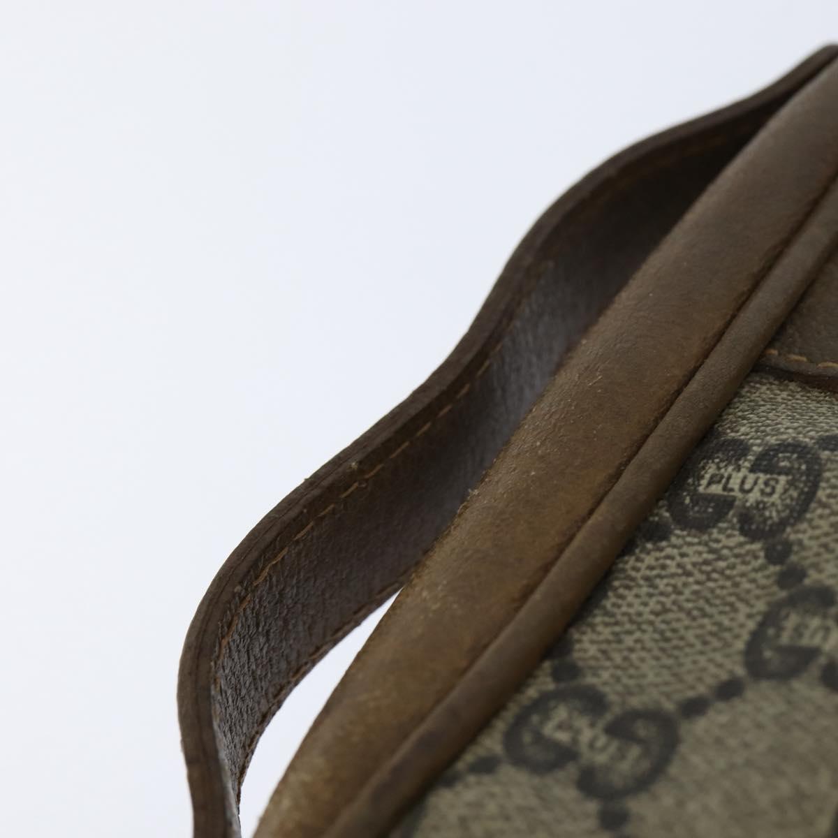 GUCCI GG Plus Supreme Clutch Bag PVC Beige Gold Auth bs30404