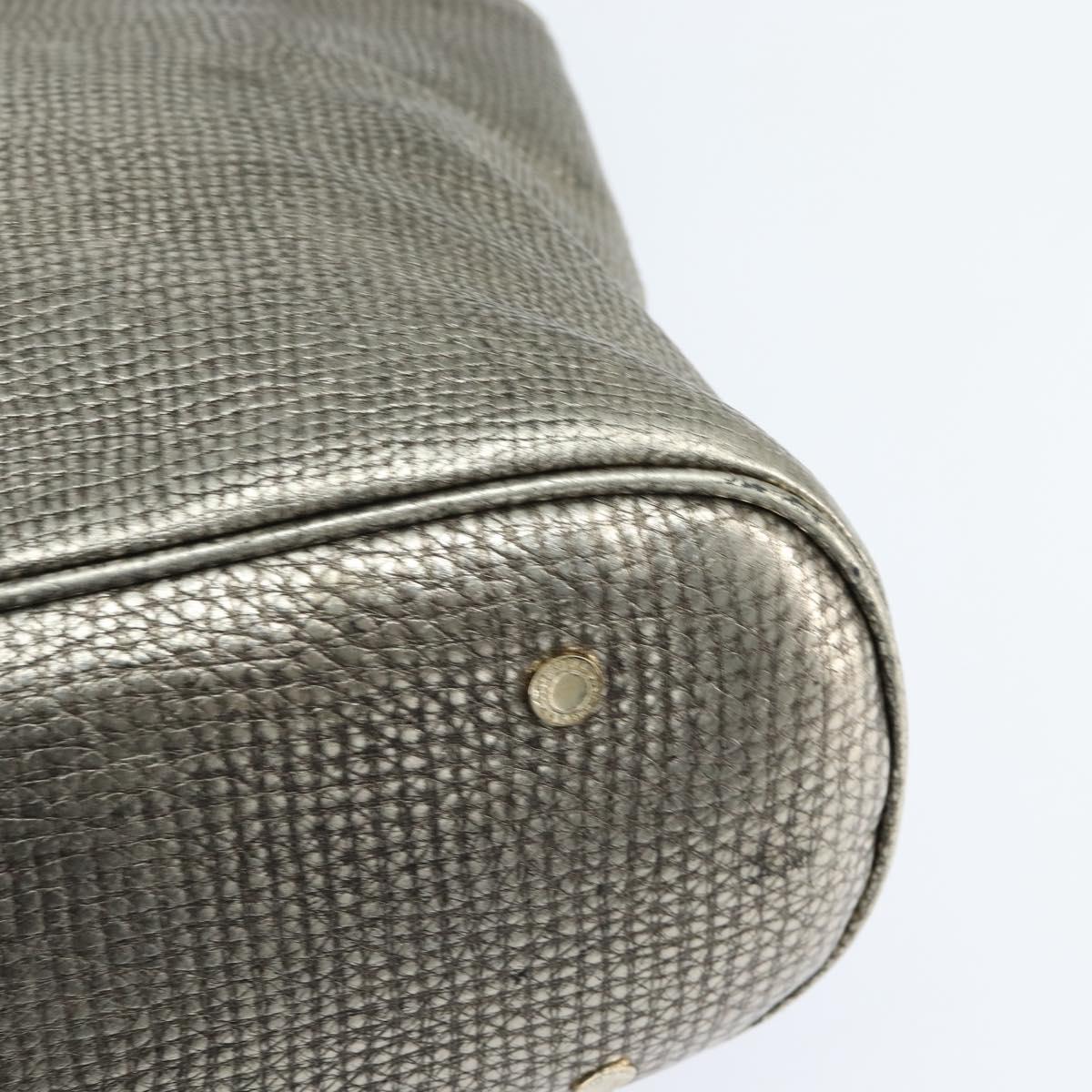 BVLGARI Leoni Hand Bag Leather 2way Champagne Gold Auth bs30406