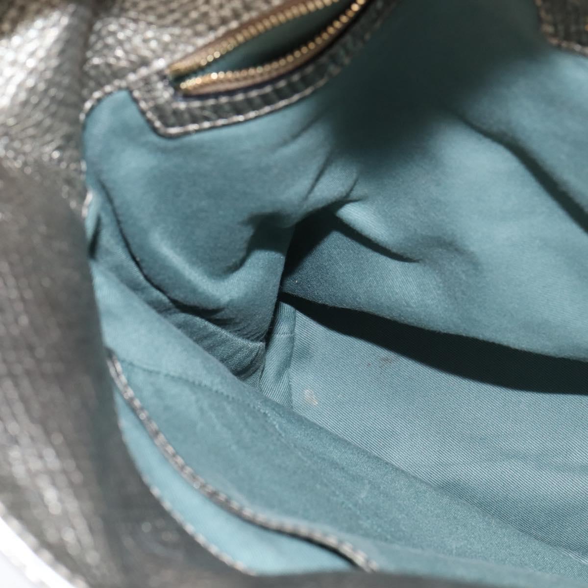 BVLGARI Leoni Hand Bag Leather 2way Champagne Gold Auth bs30406