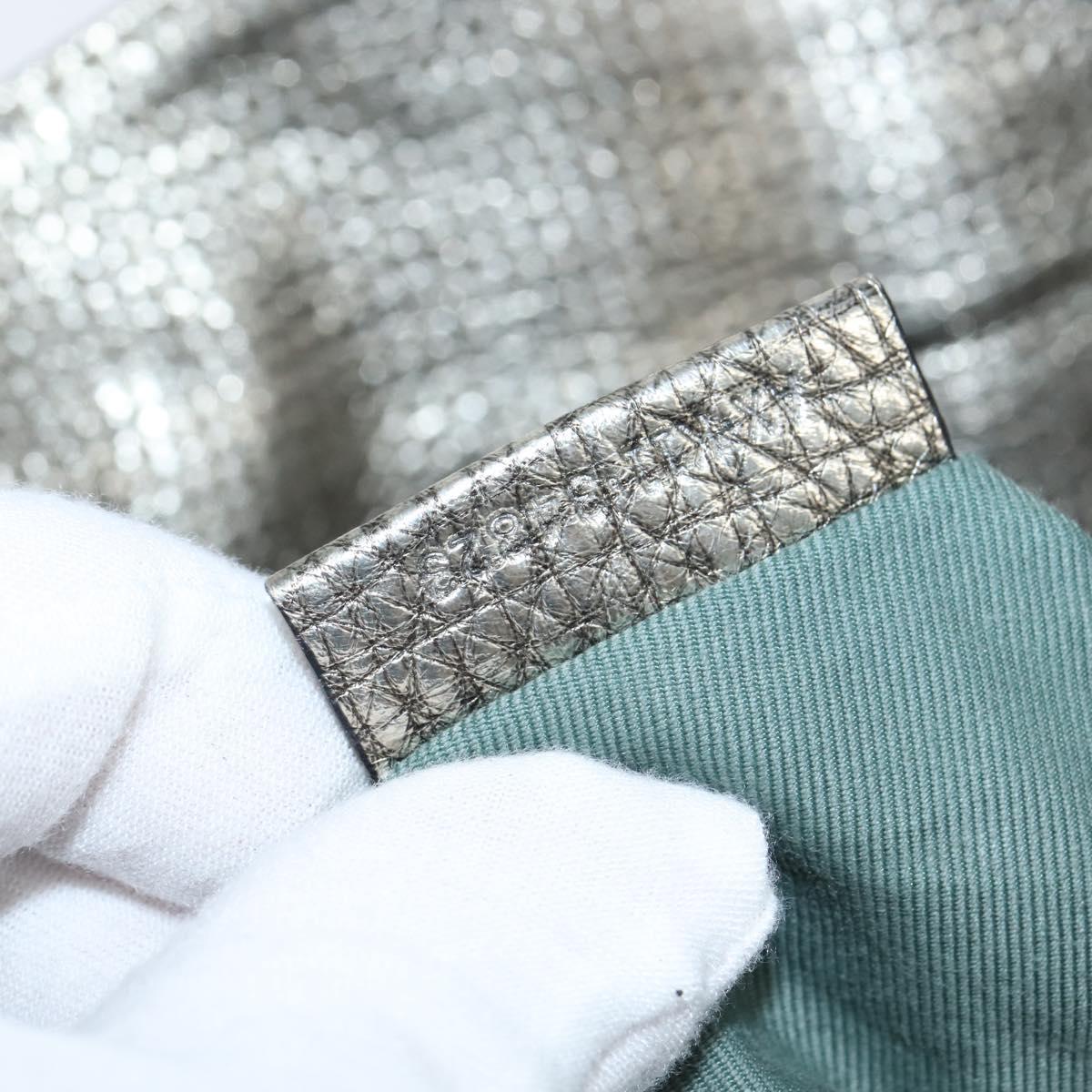 BVLGARI Leoni Hand Bag Leather 2way Champagne Gold Auth bs30406