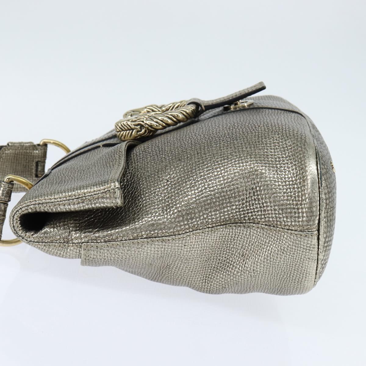 BVLGARI Leoni Hand Bag Leather 2way Champagne Gold Auth bs30406