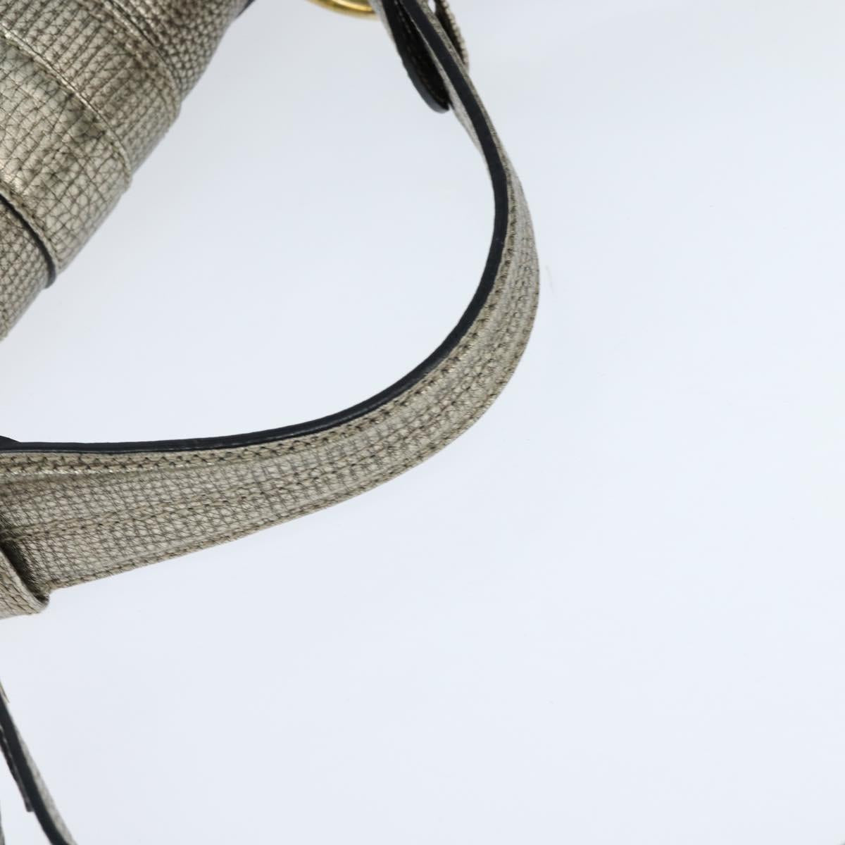 BVLGARI Leoni Hand Bag Leather 2way Champagne Gold Auth bs30406