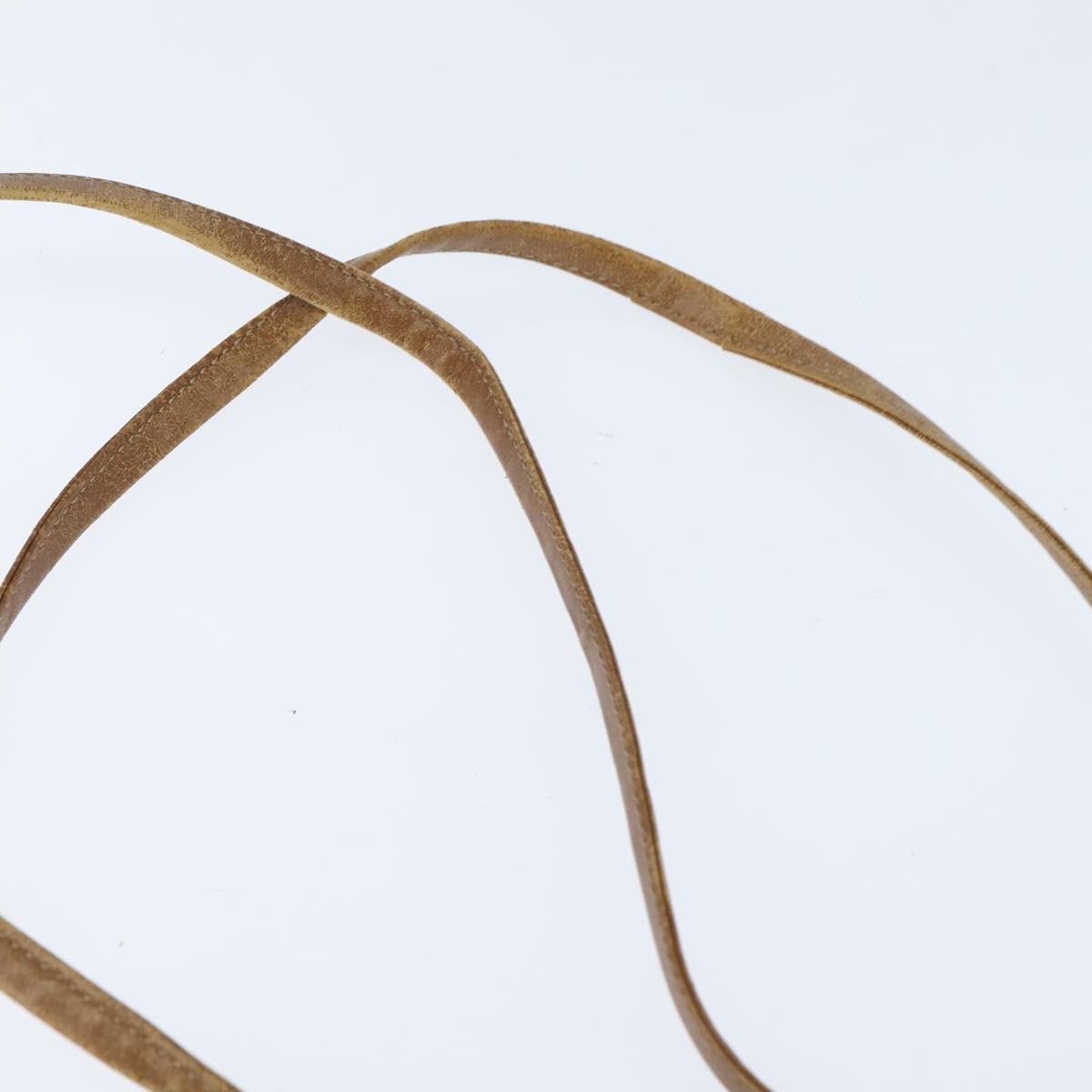 Christian Dior Honeycomb Canvas Shoulder Bag PVC Leather Beige Auth bs30408