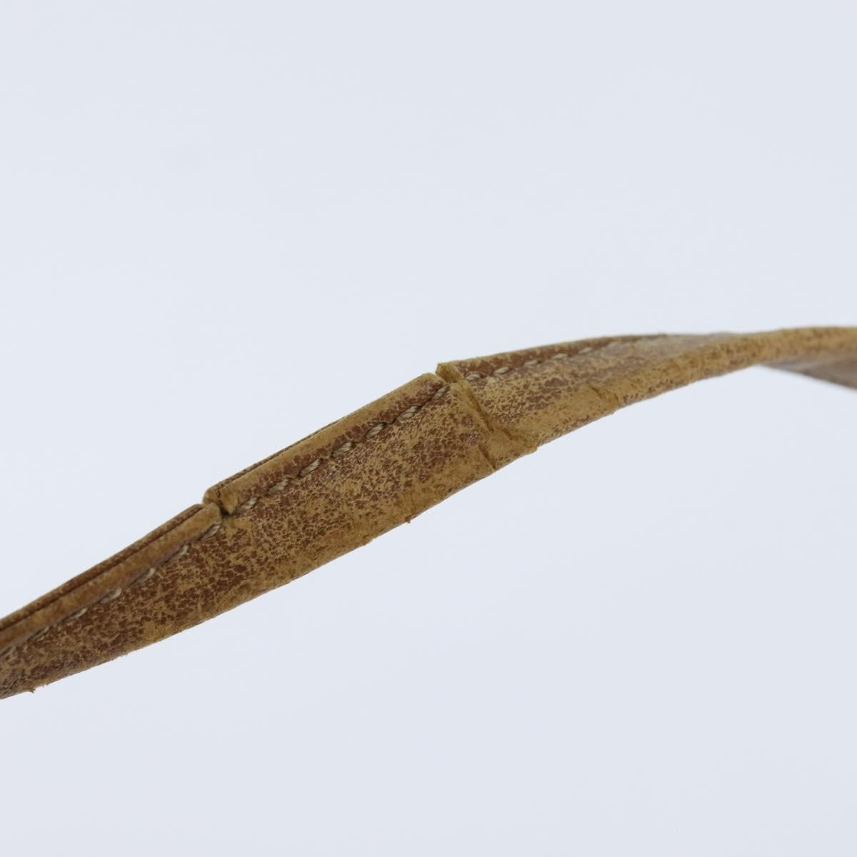 Christian Dior Honeycomb Canvas Shoulder Bag PVC Leather Beige Auth bs30408