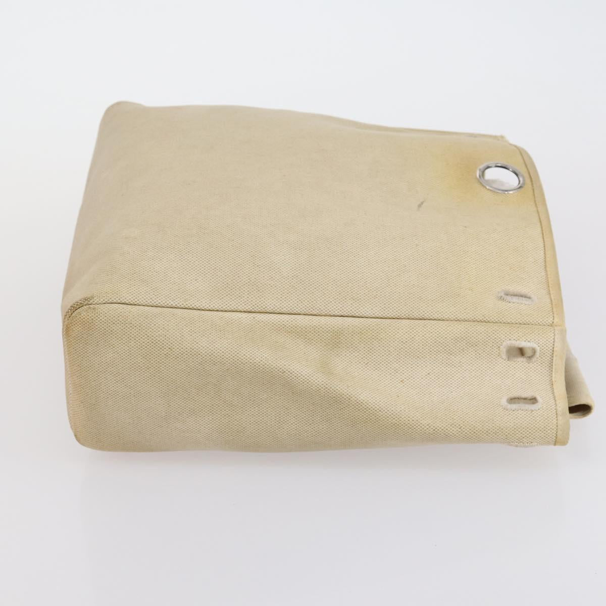 HERMES Her bag Hand Bag Canvas Coated Canvas 3 Set Beige Orange Auth bs30410