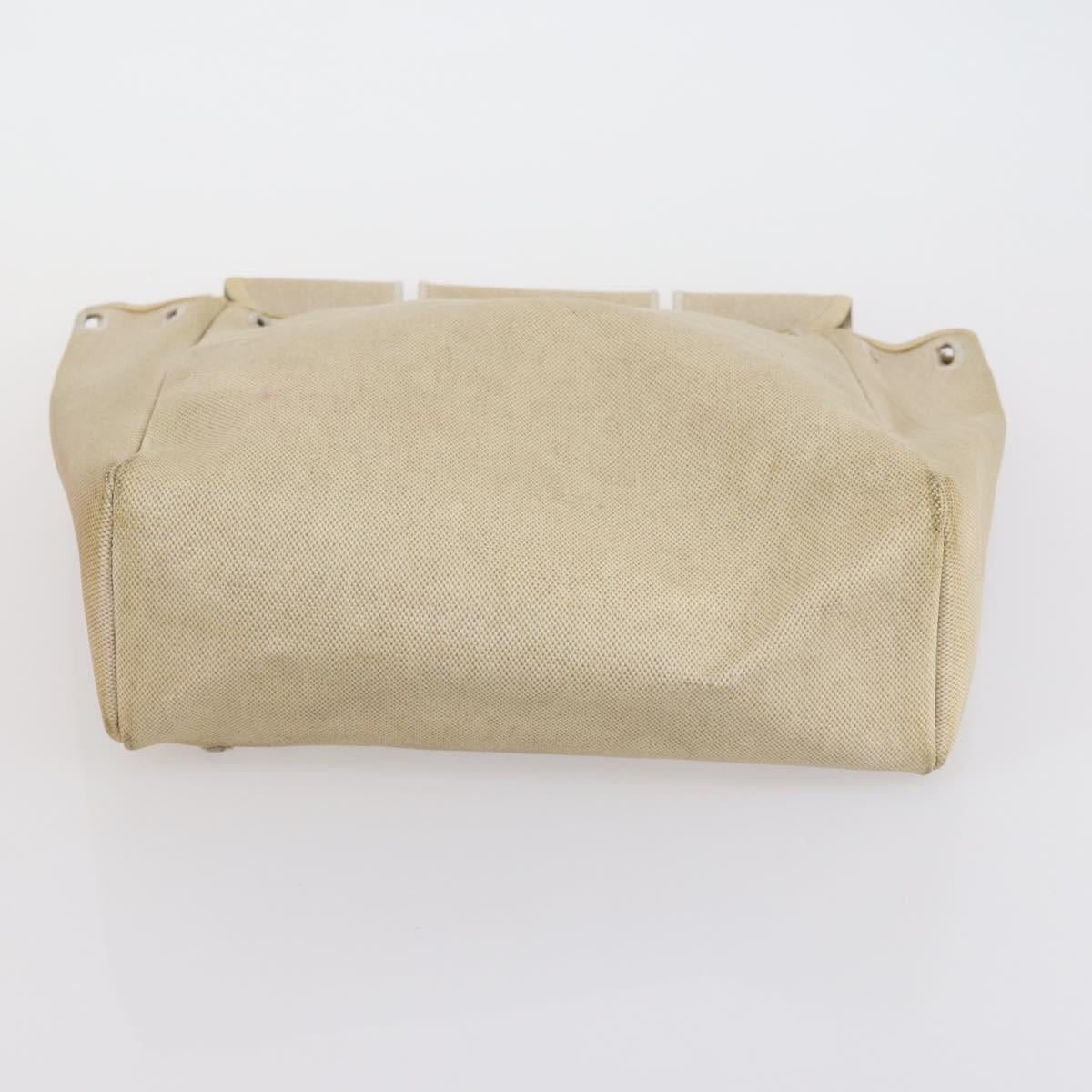 HERMES Her bag Hand Bag Canvas Coated Canvas 3 Set Beige Orange Auth bs30410