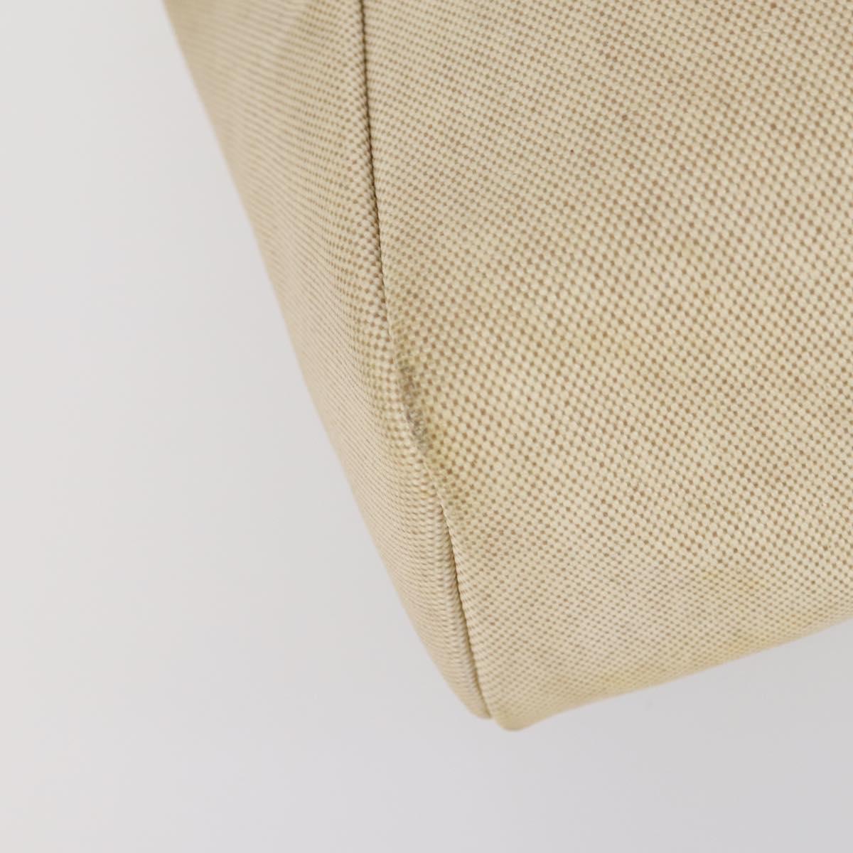 HERMES Her bag Hand Bag Canvas Coated Canvas 3 Set Beige Black Auth bs30411