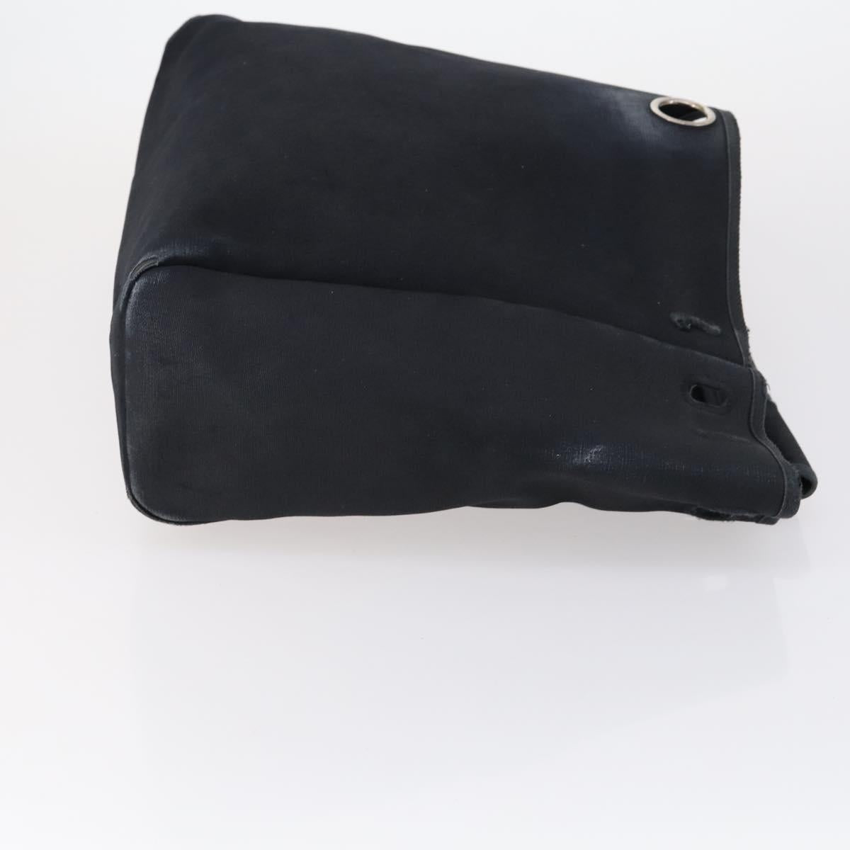 HERMES Her bag Hand Bag Canvas Coated Canvas 3 Set Beige Black Auth bs30411