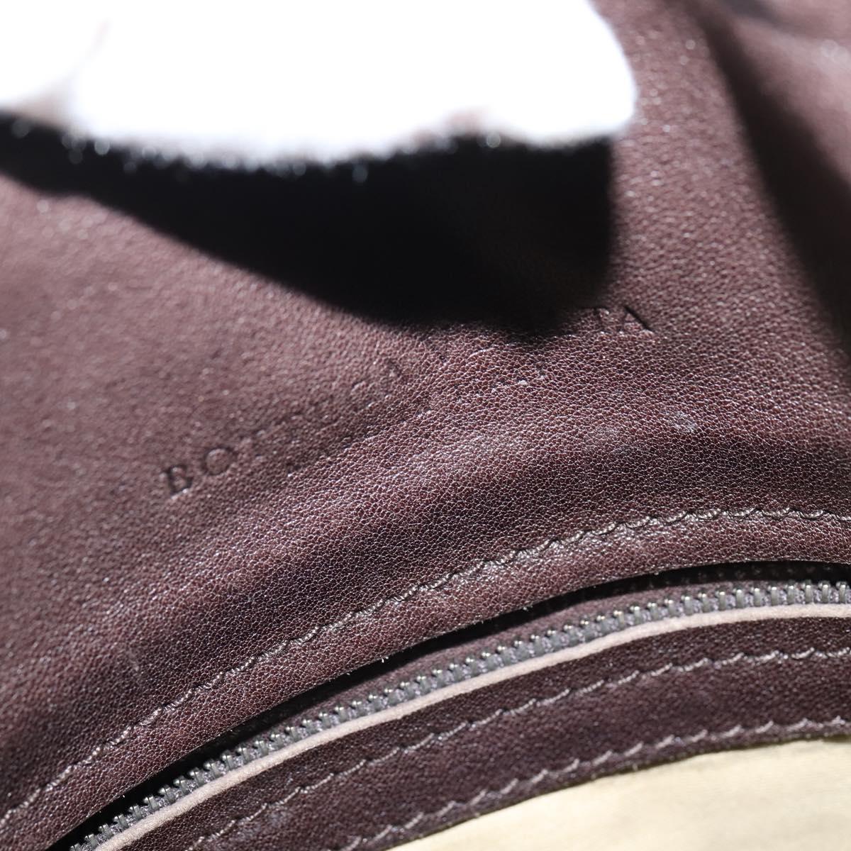 BOTTEGA VENETA INTRECCIATO Shoulder Bag Leather Dark Brown Auth bs30413