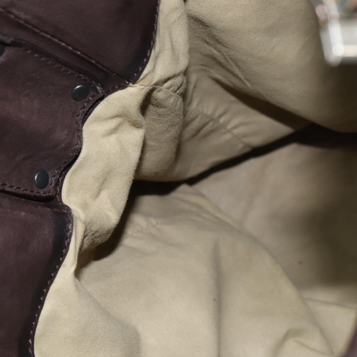 BOTTEGA VENETA INTRECCIATO Shoulder Bag Leather Dark Brown Auth bs30413