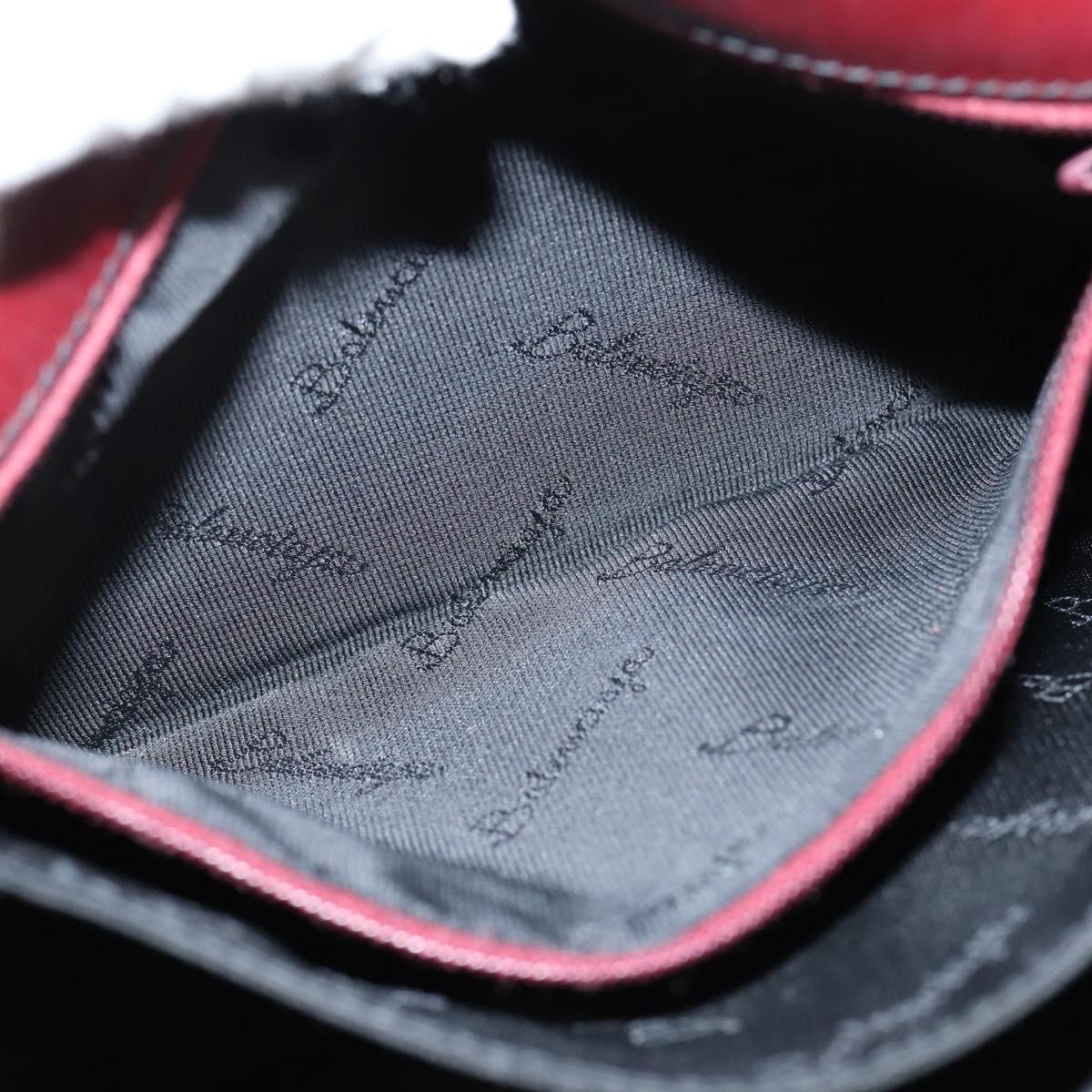 BALENCIAGA Shoulder Bag Suede Leather Bordeaux Gold Auth bs30414