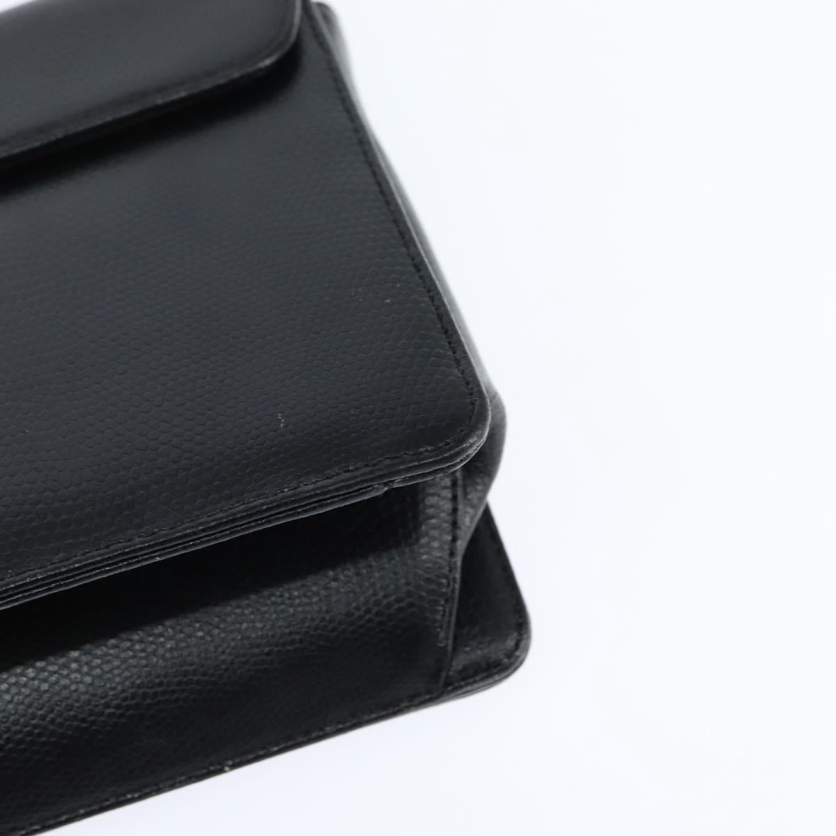 GIVENCHY Hand Bag Leather Black Gold Auth bs30415