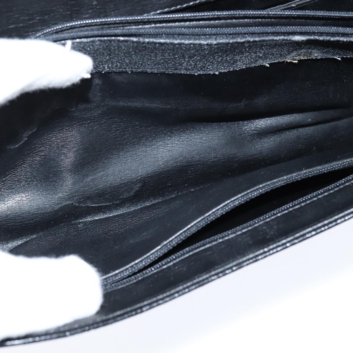 GIVENCHY Hand Bag Leather Black Gold Auth bs30415