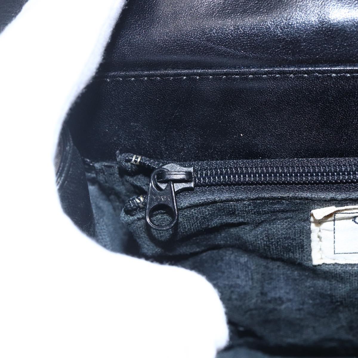 GIVENCHY Hand Bag Leather Black Gold Auth bs30417